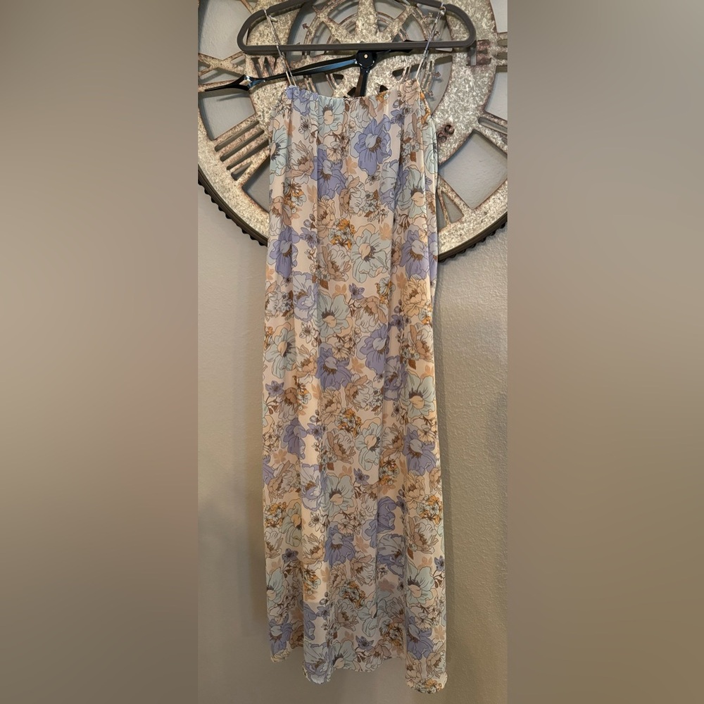 Beautiful flowy spaghetti strap, floral maxi dress, Emelia XL